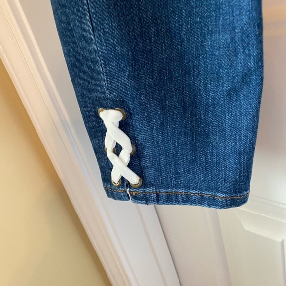 Loft made and loved jeans Size 4/27 skinny crop slim pockets accent on ankles - Picture 4 of 12